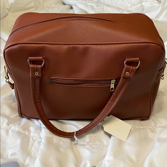 NWT Frida Kahlo Brown Embroidered Colorful Patterned Women's Faux Leather Bag - Picture 3 of 8